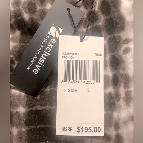 NWT Rare Saks Exclusive Michael Kors Tailored Fit Button Down Shirt L Brn/White - Picture 4 of 6